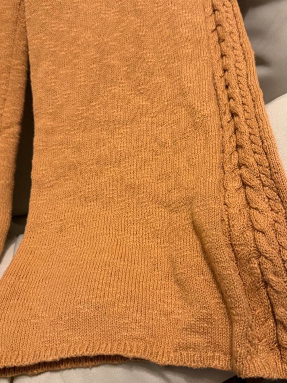 Spell & The Gypsy Yellowstone Knit Pants Caramel Medium Cable Knit Cotton EUC - Picture 12 of 12
